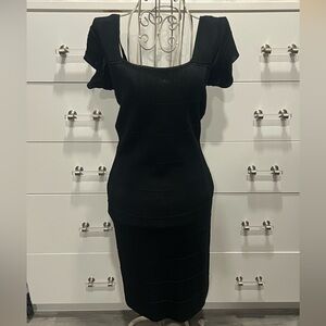 Max Studio Bodycon Black Midi Dress, size M